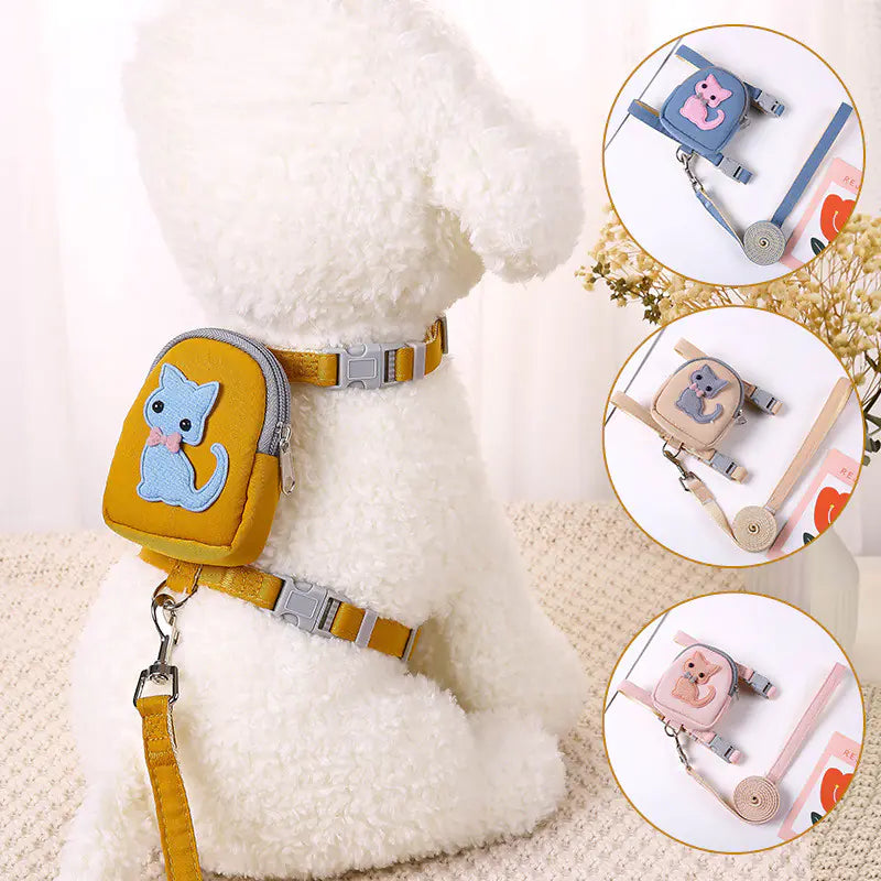 Mochila regulável para Pet + coleira
